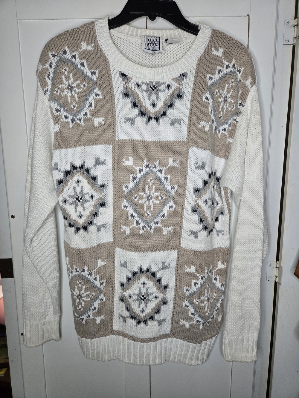 Vintage Russ Sport Grandma Sweater Long Womens 90s Aztec Southwestern Geometric